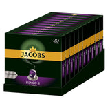 Jacobs Capsules de café Lungo Decaffeinato - Intensité 6, 10er Pack, 10 x 20 tasses & Capsules de café Lungo Intenso, Intensité 8 sur 12, 200 capsules compatibles Nespresso®*, 10 x 20 tasses