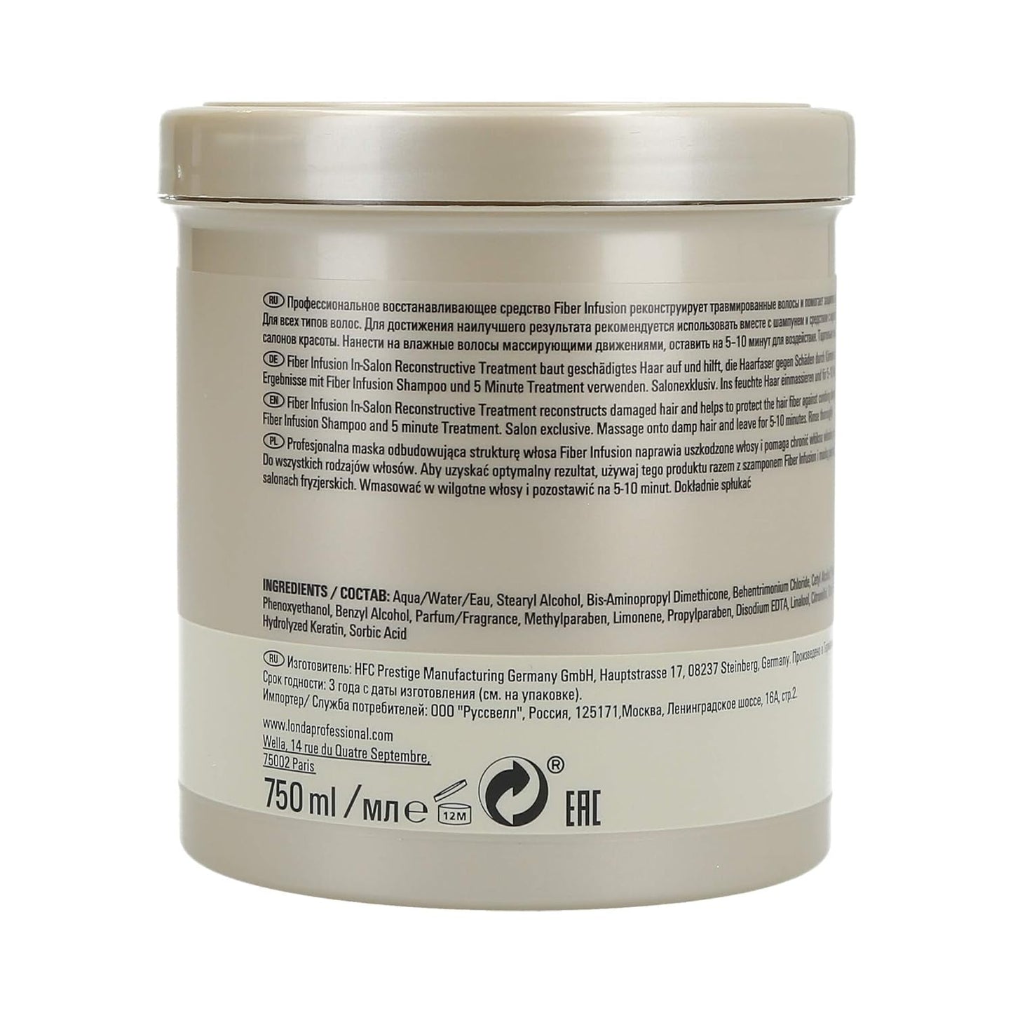 Masque infusion de fibres, sans odeur, 750 ml Masque capillaire Naty Shop