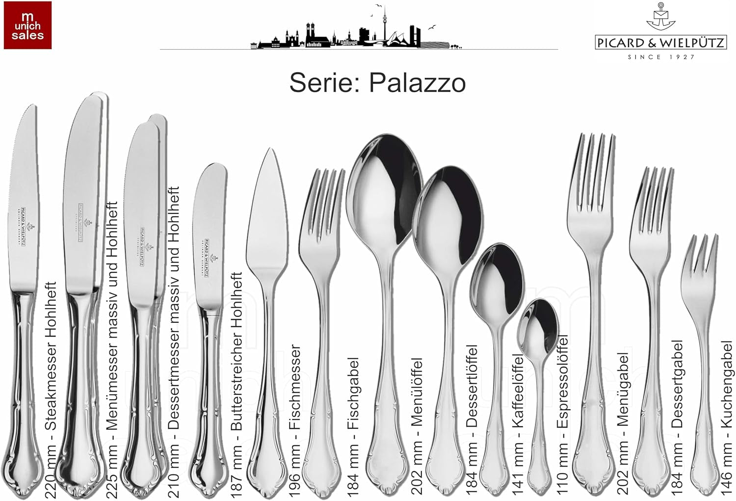 Ménagère Palazzo solide 30 pièces Cuisine Naty Shop