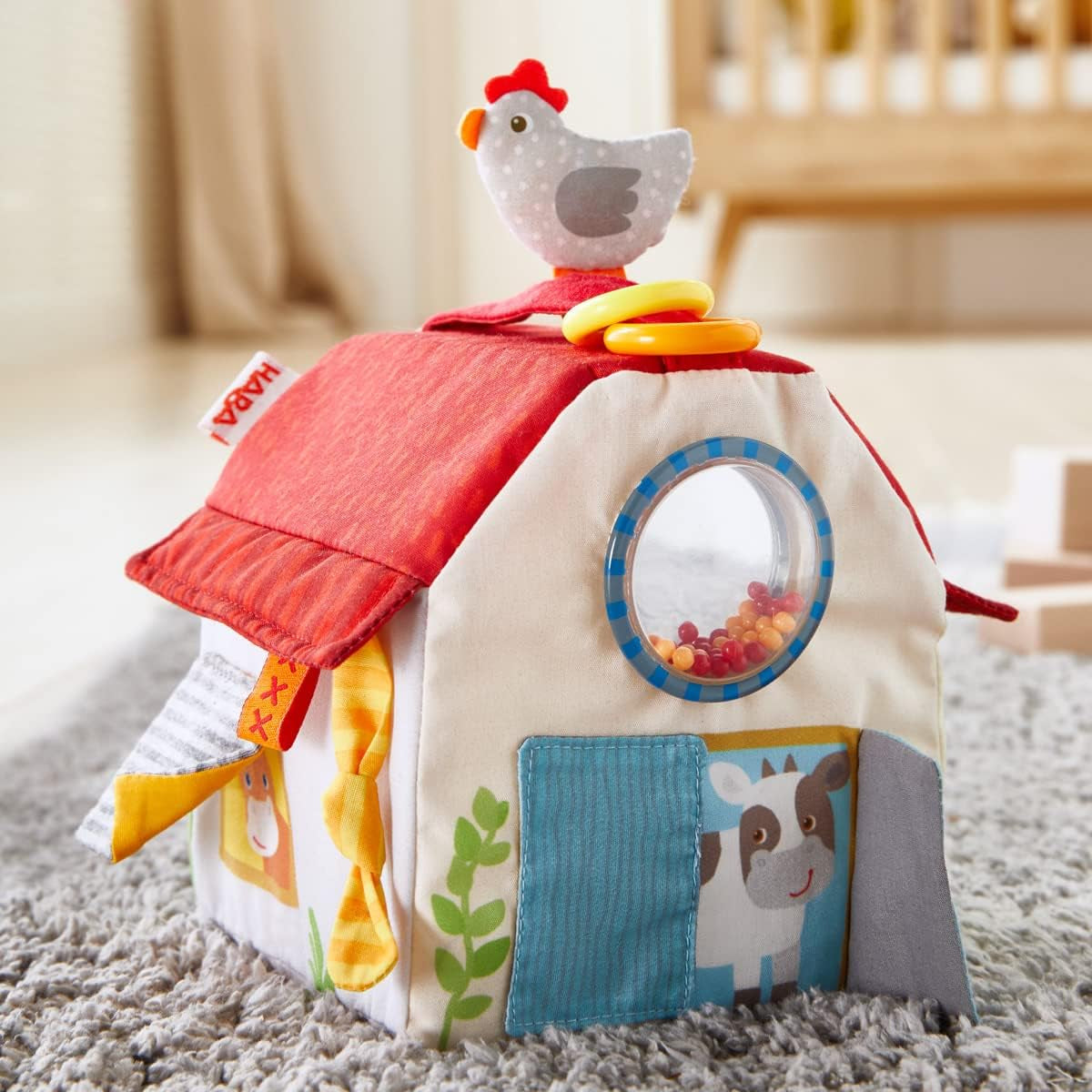 HABA 306383 - Cube de jeu ferme, jouet multifonctionnel à partir de 6 mois Jouets bébé Naty Shop