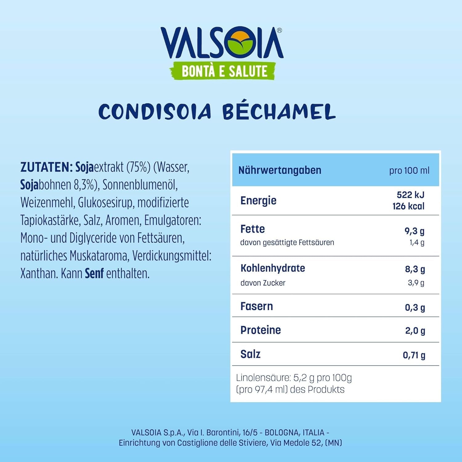 Après-shampooing Béchamel, Béchamel sans lactose, Polyvalent en cuisine, Idéal pour les végétaliens et végétariens, 6 x 200 ml