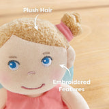 HABA Guardian Angel Lore - Poupée textile moelleuse (15 cm), cadeau de bienvenue parfait pour les bébés et les jeunes enfants - Lavable à 30 °C - 2011870001