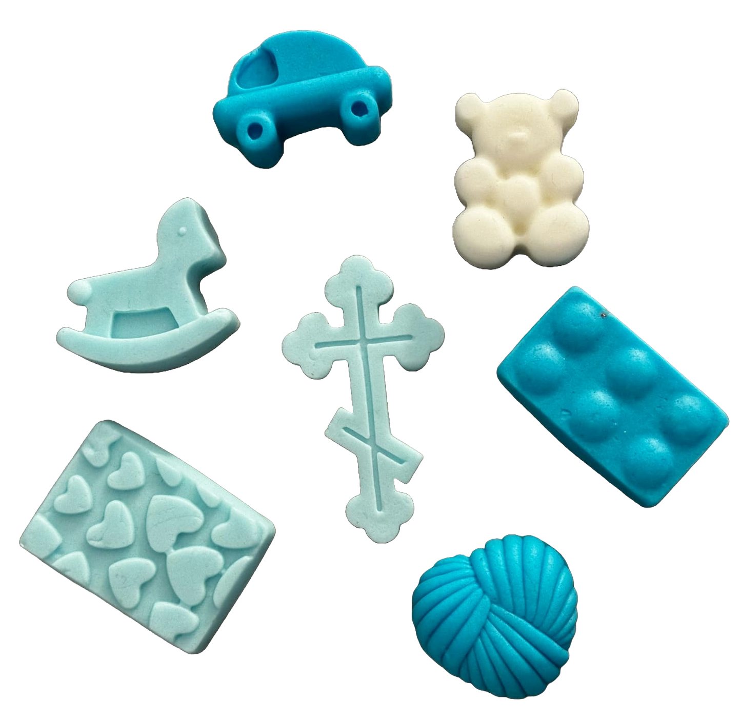Lot de 7 décorations comestibles en pâte à sucre, Batez Décorations en Pâte à Sucre Nati Shop