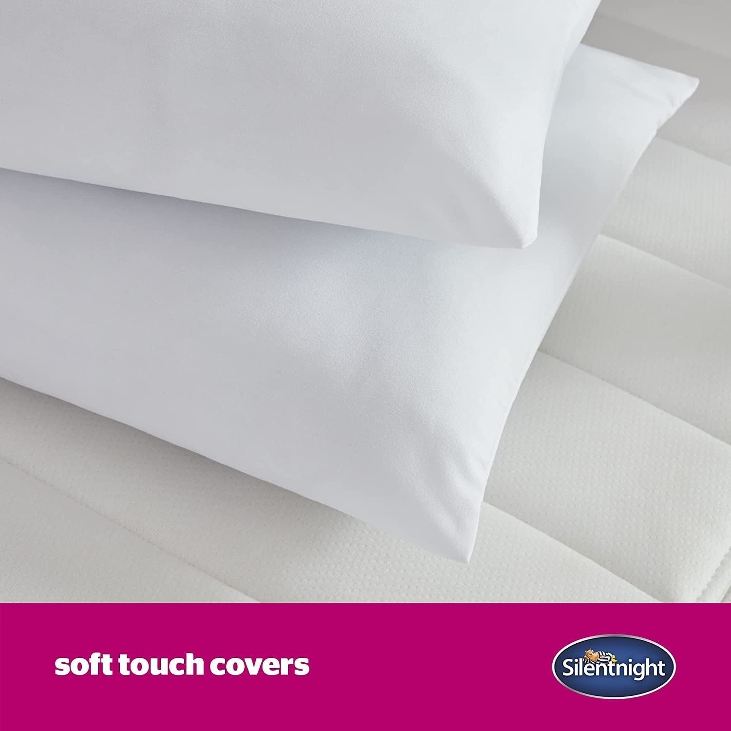 Oreiller Silentnight Ultrabounce, blanc, microfibre, blanc, paquet de 2 oreillers standard Naty Shop
