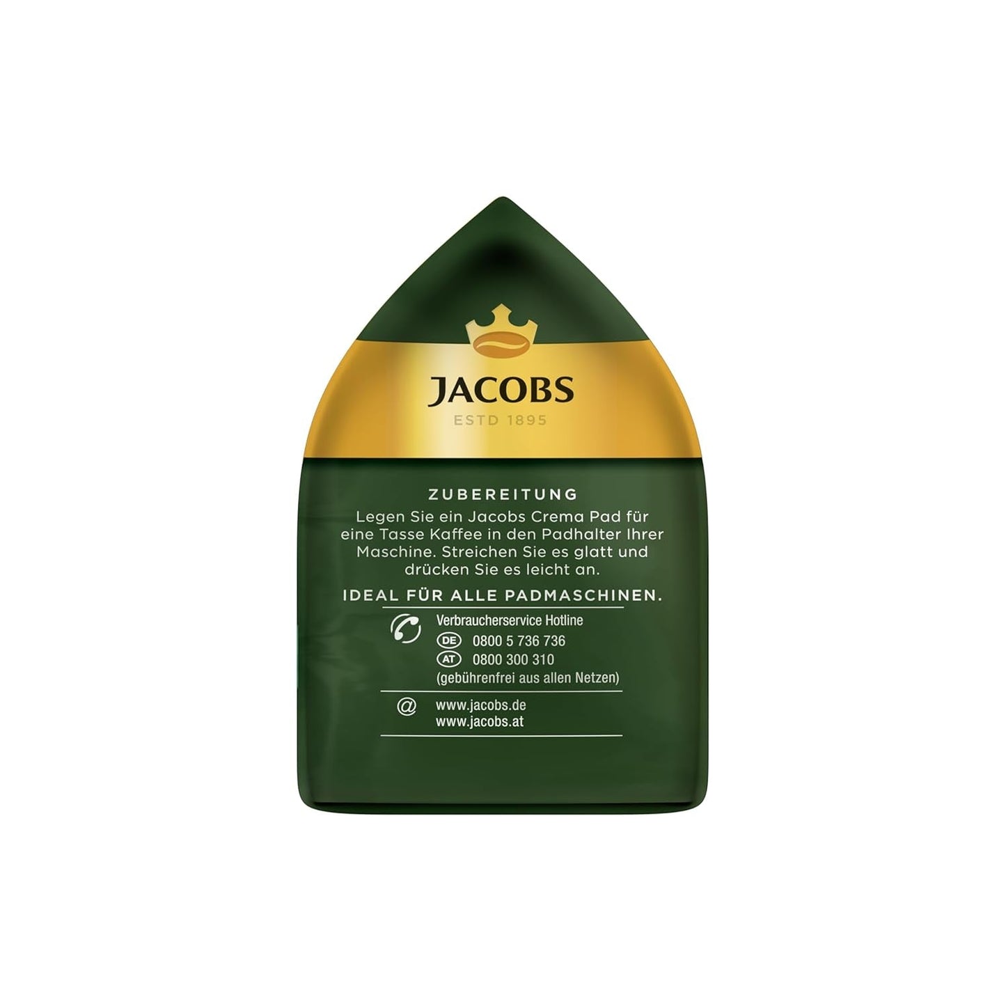 Jacobs Crema Balance Pads, Coussinets compatibles Senseo, 5 x 18 Getränke, 90 Kaffeepads