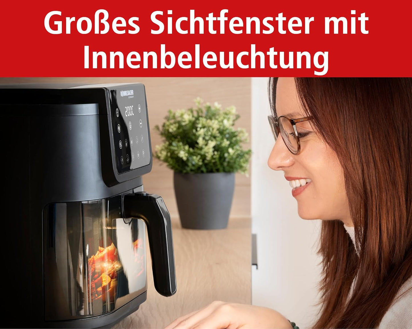 ROMMELSBACHER Friteuse à air chaud avec fenêtre FRH 1700, 10 programmes, silencieuse Electroménager Naty Shop