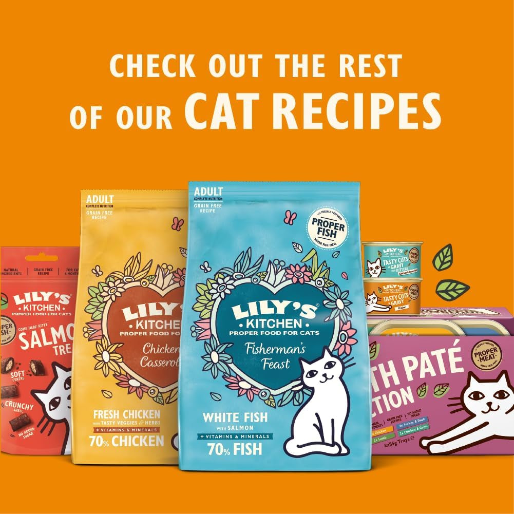 Lily's Kitchen Nourriture naturelle humide pour chat adulte, plateaux, recettes sans céréales, assortiment (32 plateaux x 85 g)