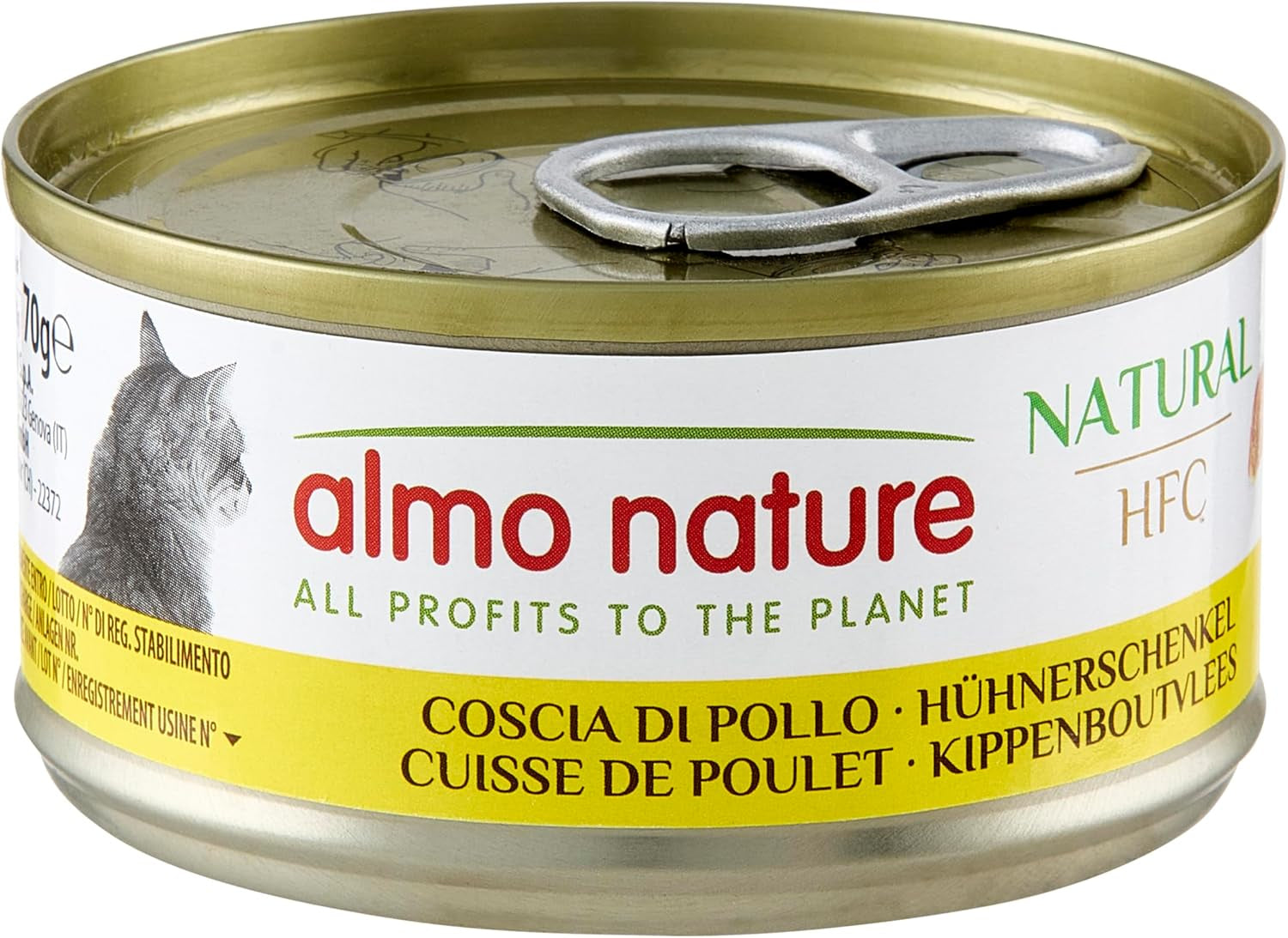 Almo Nature HFC Nourriture humide naturelle pour chat - cuisses de poulet, paquet de 24 (24 x 70g)