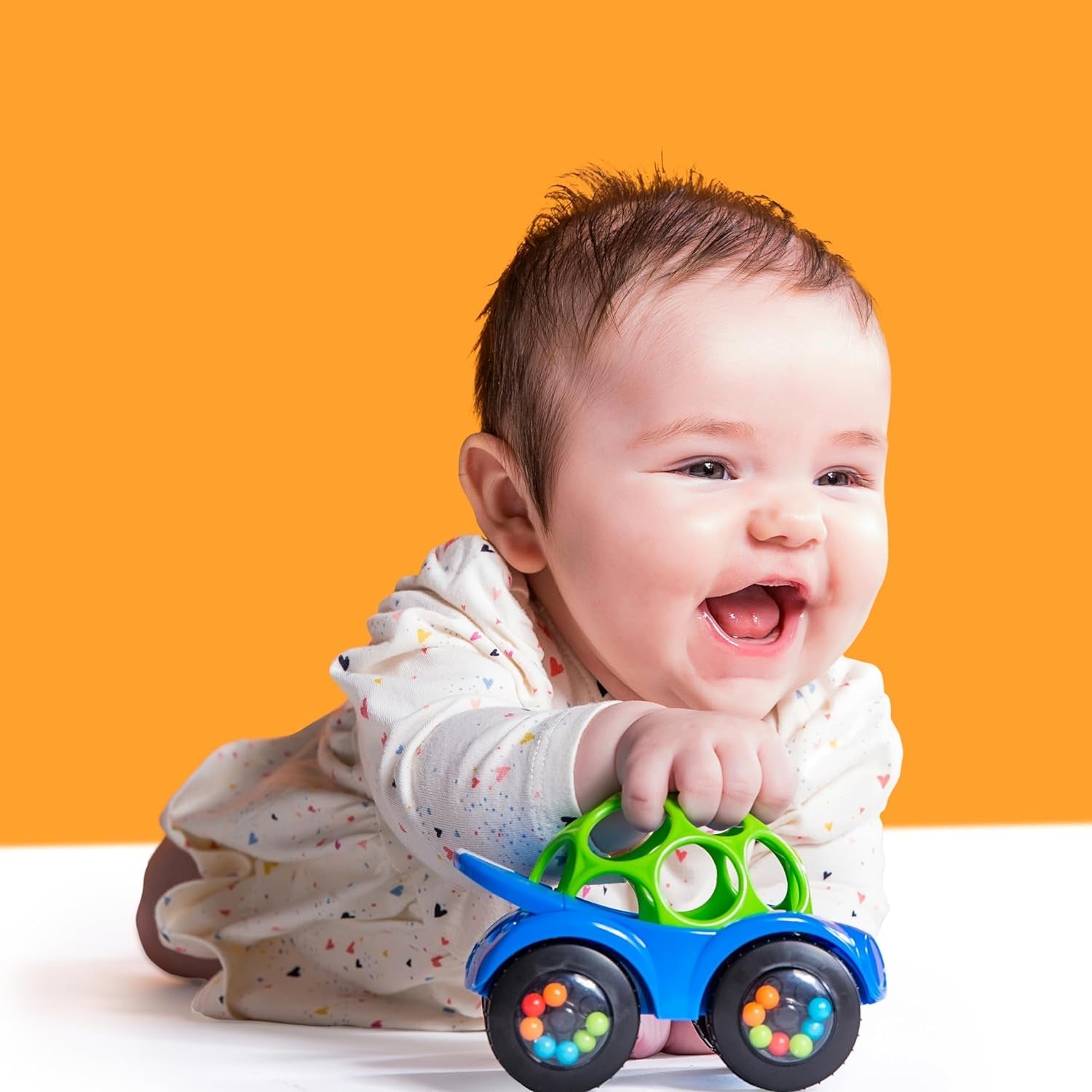 Bright Starts, Oball, Hochet jouet voiture, Jouets pour bébés vert-bleu Naty Shop