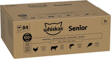 Whiskas Senior 7+ Wet Food Sélection Mixte en Gelée, 84 Sachets, 84x85g (1 Grand Paquet) - Nourriture humide de haute qualité pour chats de 7 ans et plus