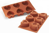 Silikomart 20.036.00.0060 SF 036, Kitchen Heart Naty Shop L (69,5 x 72 mm, profondeur 39,5 mm. Volume : 6 x 125 ml) Sf124 Passion, 6 x cœurs crantés