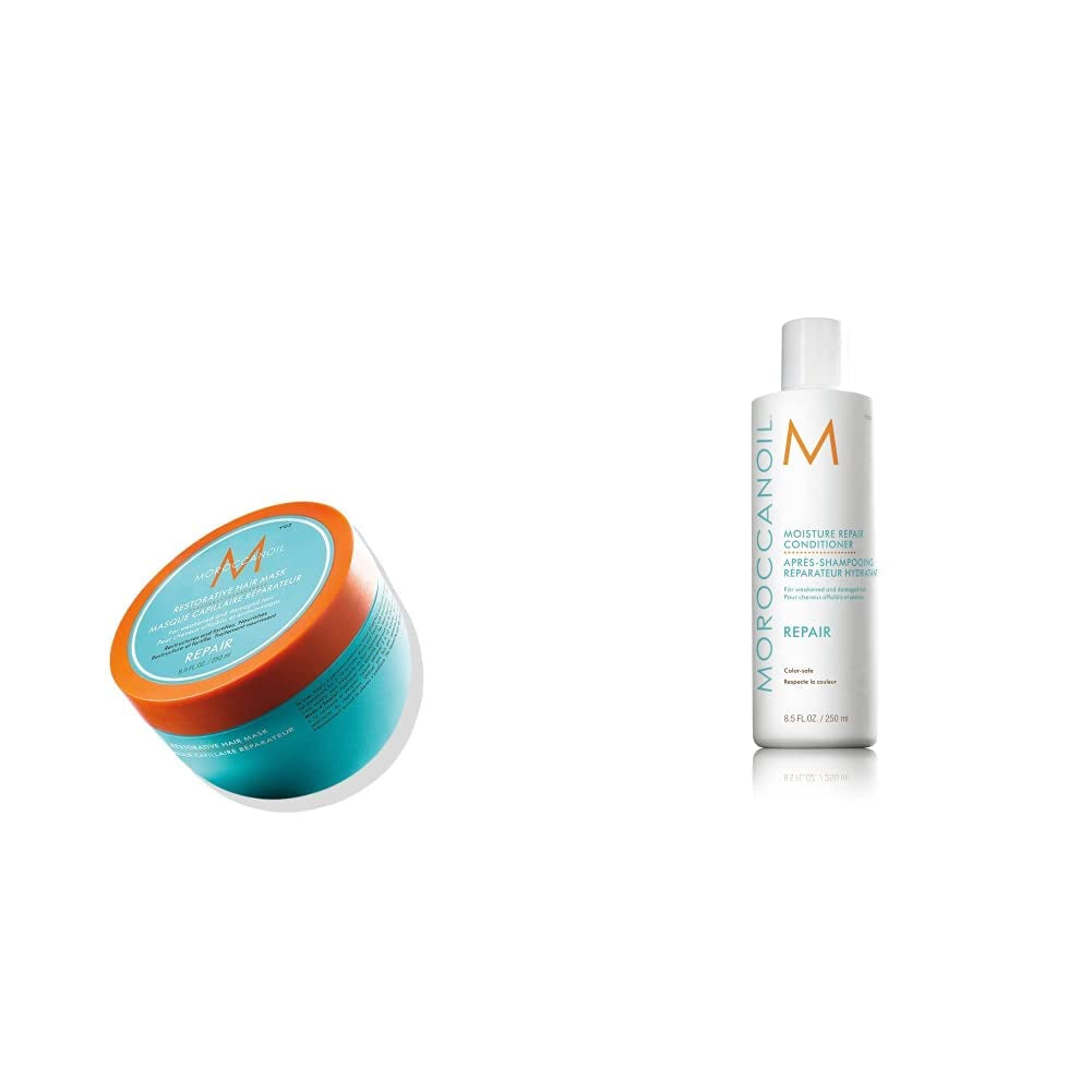 Masque fortifiant capillaire Marocanoil Naty Shop Masque capillaire 250 ml (1 paquet) Pack avec shampooing extra volume