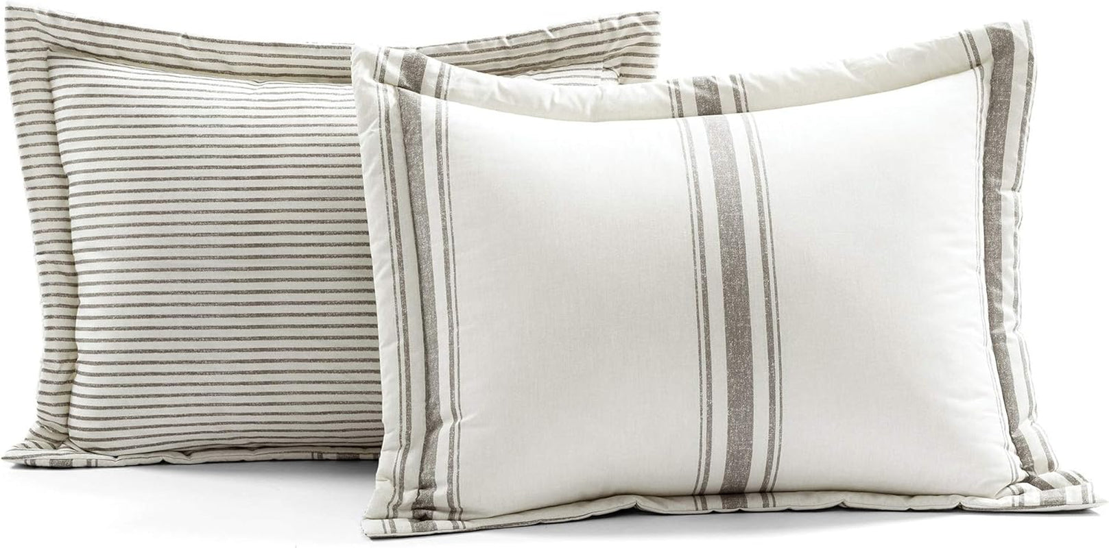 Lush Decor Farmhouse courtepointe à rayures, Full/Queen, gris Couettes et quilts Naty Shop