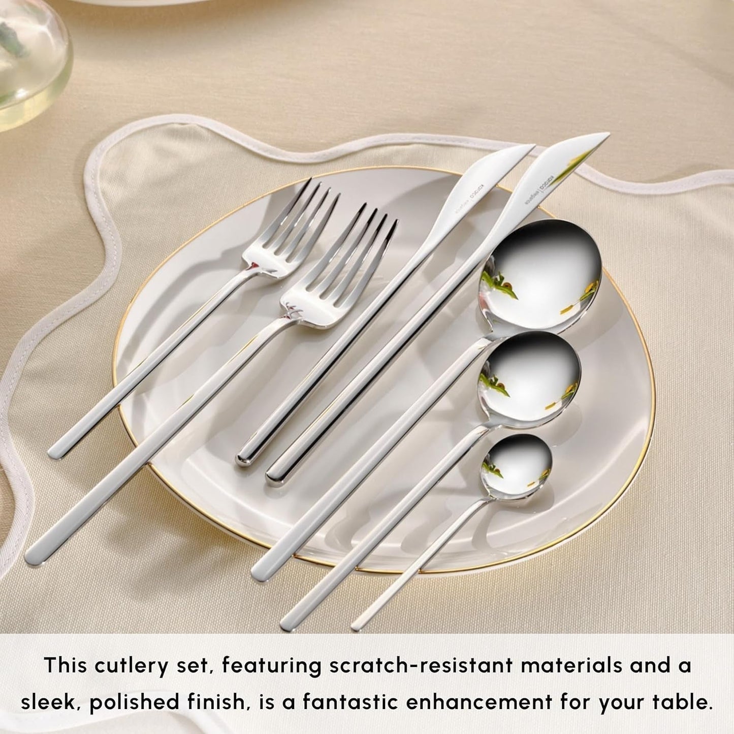 Karaca Focus Elegance, set de couverts 84 pièces, 12 personnes Cuisine Naty Shop