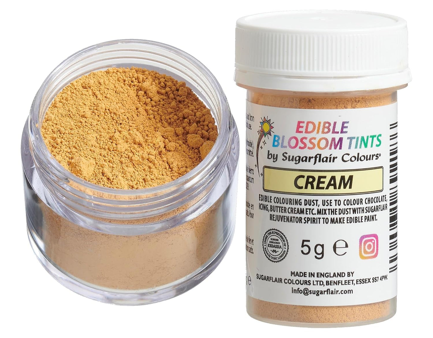 Sugarflair Blossom Tint Dust Cream Colorant alimentaire en poudre – Poudre colorante alimentaire pour décoration de gâteaux, pâte à sucre, fondant, glaçage, chocolat, crème au beurre, macarons et plus encore – 5 g