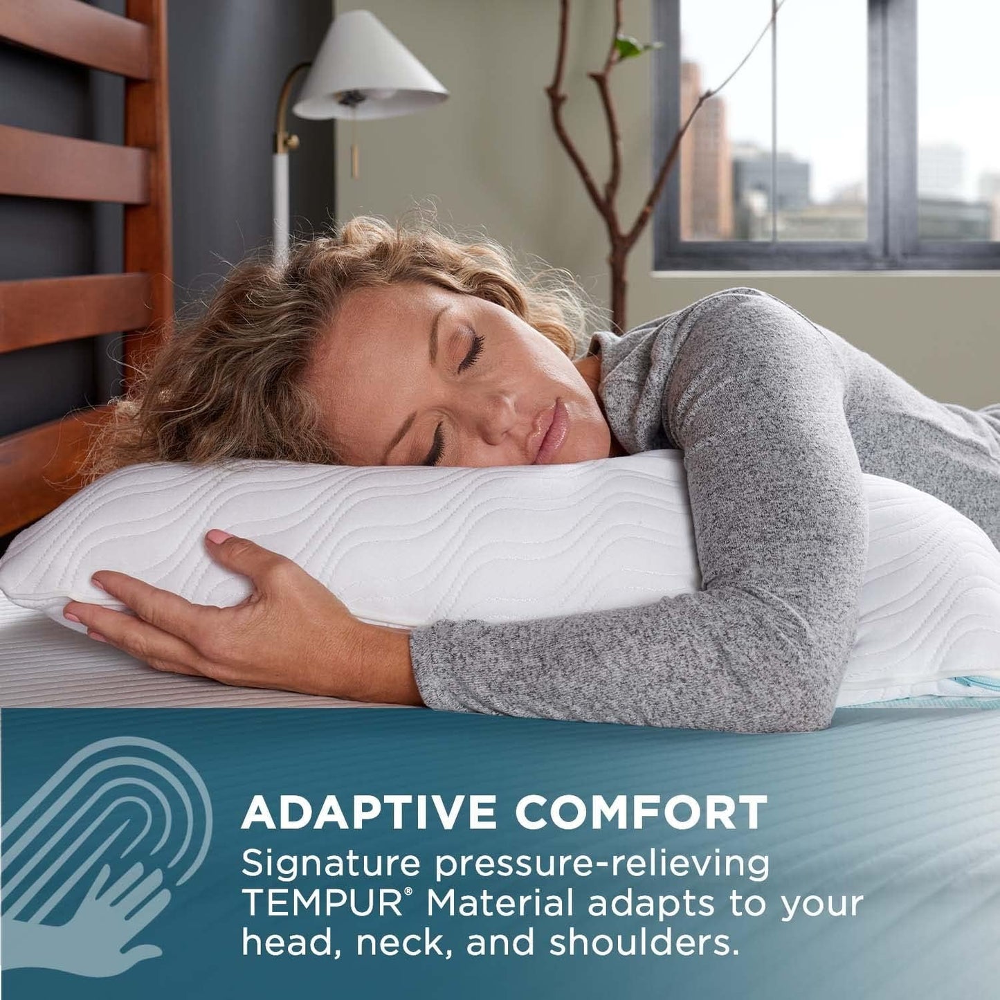 TEMPUR-PEDIC Oreiller Tempur-Cloud Prohi, mousse à mémoire de forme, blanc/jardin opulent, oreillers standard King Naty Shop