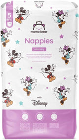 Marque Amazon : Mama Bear Disney Couches Ultra Dry, taille 3 (4-9 kg) – Boîte mensuelle, blanche, 172 pièces (2 paquets de 86)