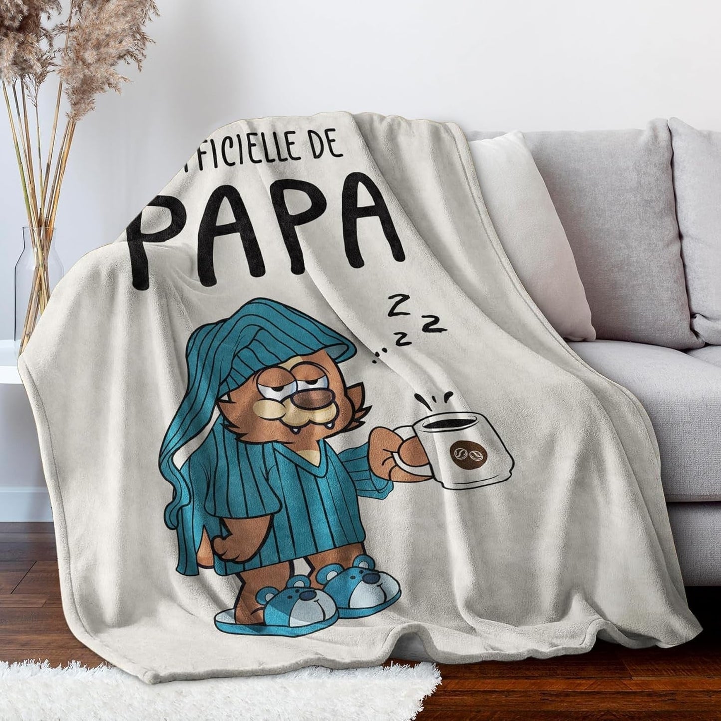 Couverture en flanelle Juratar pour papa - cadeau pour anniversaire, fête des pères et Noël - 152 X 130 cm Lits et couvertures Besuche den Juratar-Store