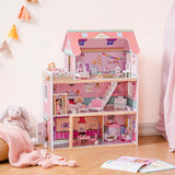 ROBUD Maison de poupée en bois pour enfants, jouet cadeau pour filles et garçons de 3, 4, 5, 6 ans