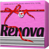 Serviettes en papier fuchsia Renova Red Label - 70 serviettes