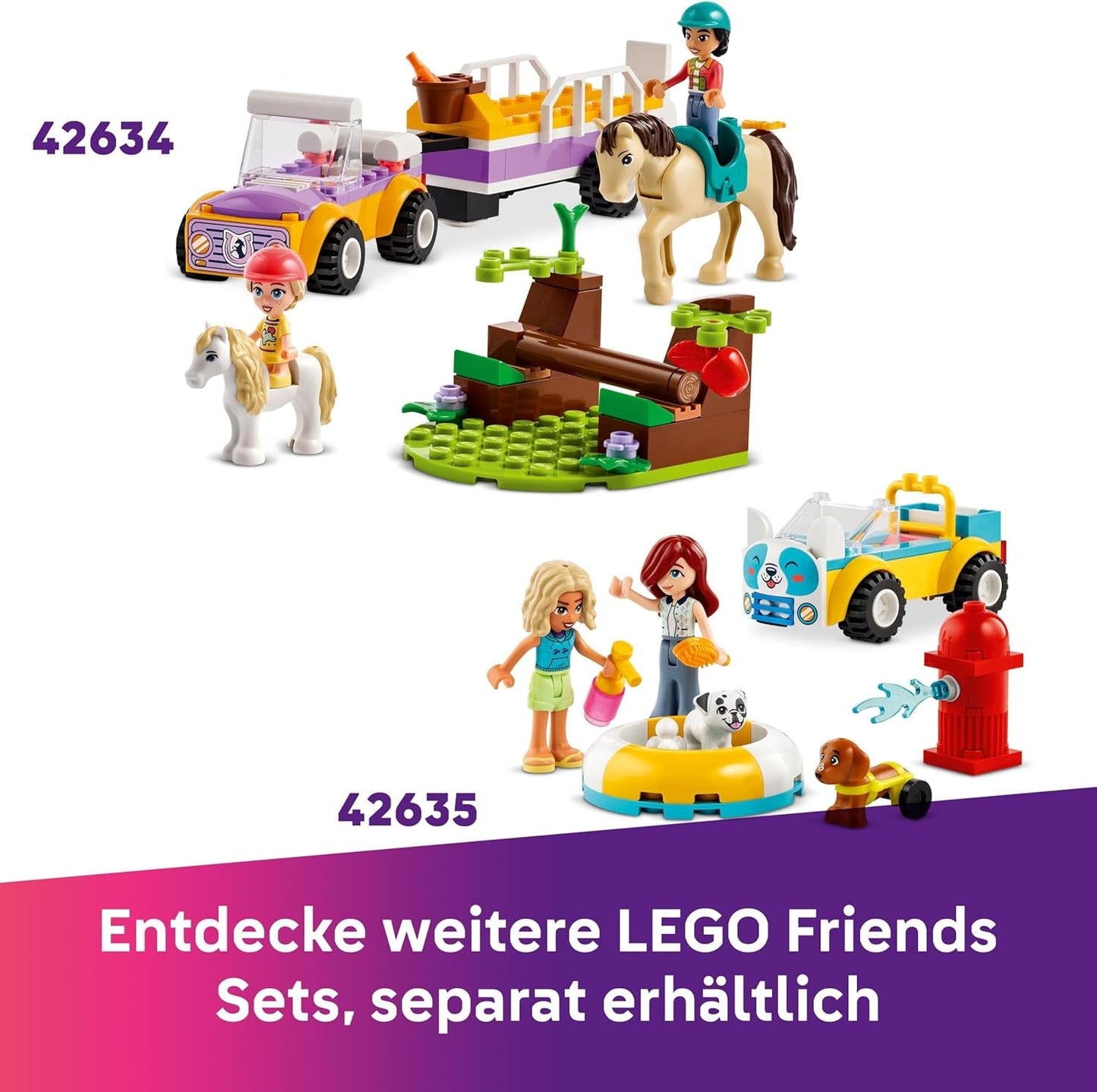 LEGO Friends Heartlake City Ice Cream Truck Pretend Play Set 2 figurines et un lapin ensemble de construction 4 ans filles jouet personnage figurine jouet de construction 42644 Jeux de construction Besuche den LEGO-Store