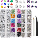 5820 Stück Strasssteine ​​​​Nägel, Glitzersteine ​​​​Nägel Und Halbrunde Perlen, AB Kristall Strass, Flatback Nagel Steine ​​​​Mit Pinzette Und Stift Für Nagel/Diy (Plus de tailles et de couleurs)