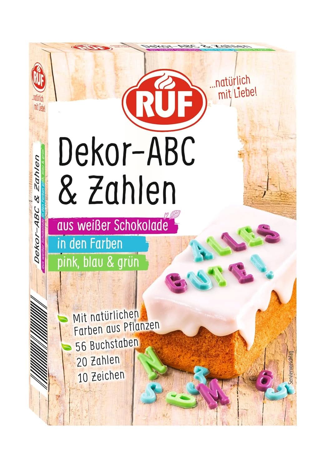 RUF Mini Marshmallows, couleurs pastel, 45 grammes Naty Shop Lettres + Chiffres 32 grammes
