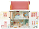 Janod - Ma première maison de poupée en bois - 10 accessoires - Meubles de poupée - Portes magnétiques et toit amovible - Jouet en bois certifié FSC - 3 ans et plus