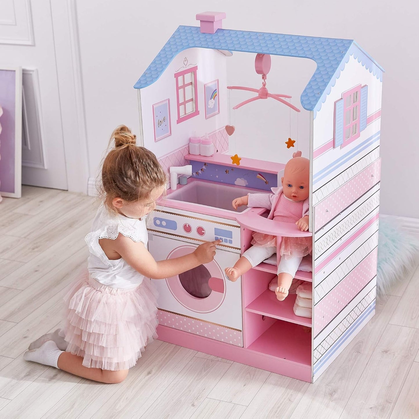 Olivia's Little World Teamson Kids Poupées en bois, 45 cm, double face, pour enfants TD-11460W