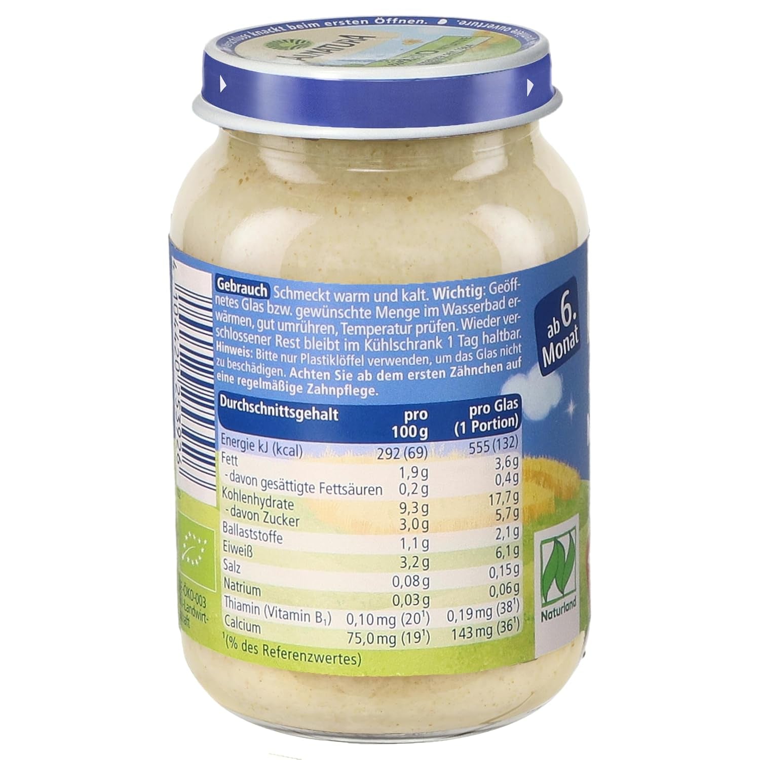Bouillie multigrains Naturland dès 6 mois, 6 x 190 g