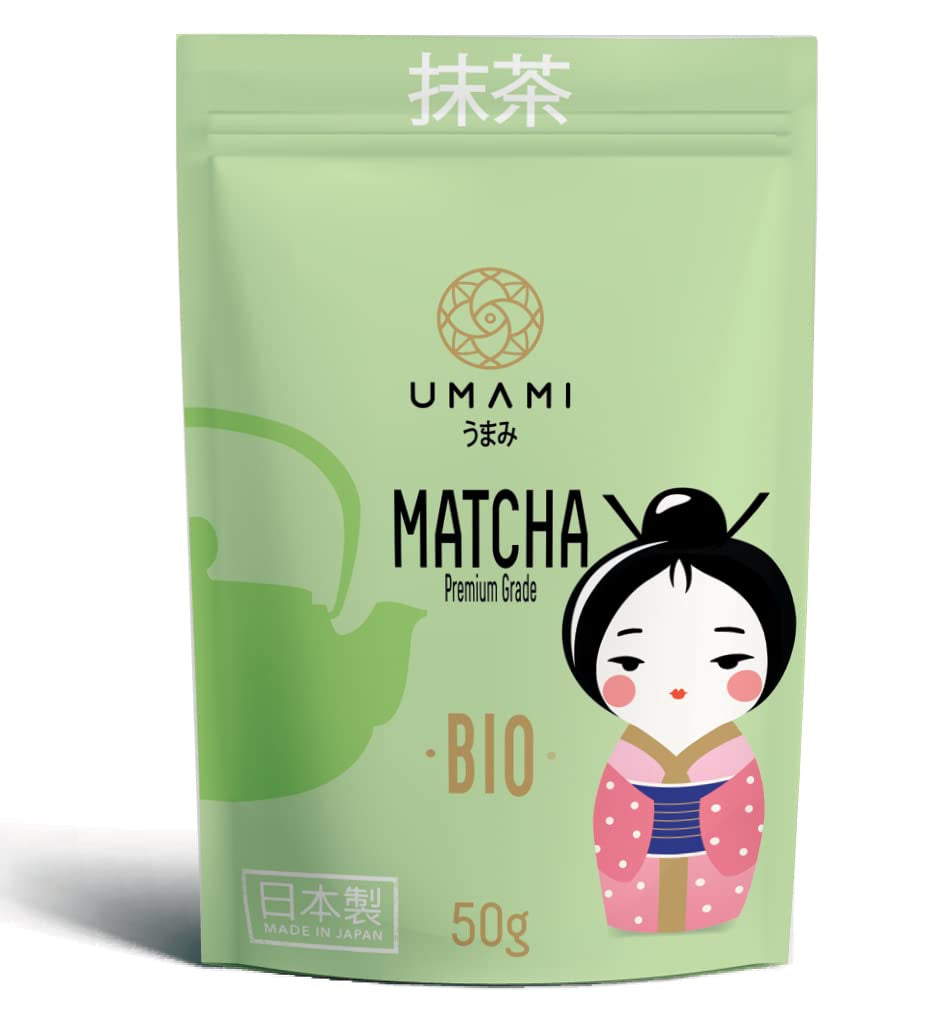 Thé vert Matcha Umami Bio en poudre - qualité premium, cultivé à Uji, Kyoto (Japon) Issu de l'agriculture biologique. 50g