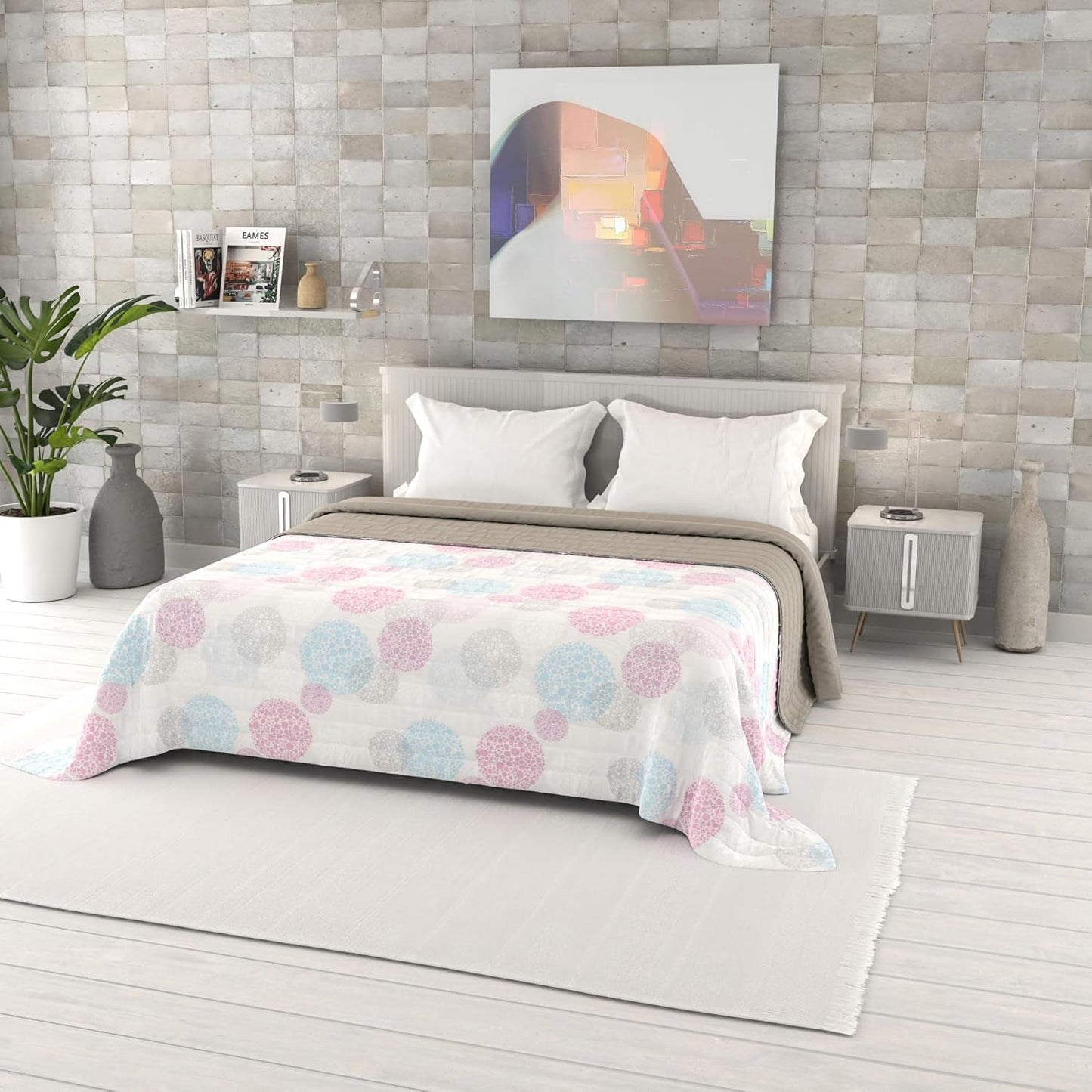 Couette d'été imprimée fantaisie, garnissage polyester, Pétales, 260X270Cm Couettes et couettes Naty Shop Molecule 260X270Cm
