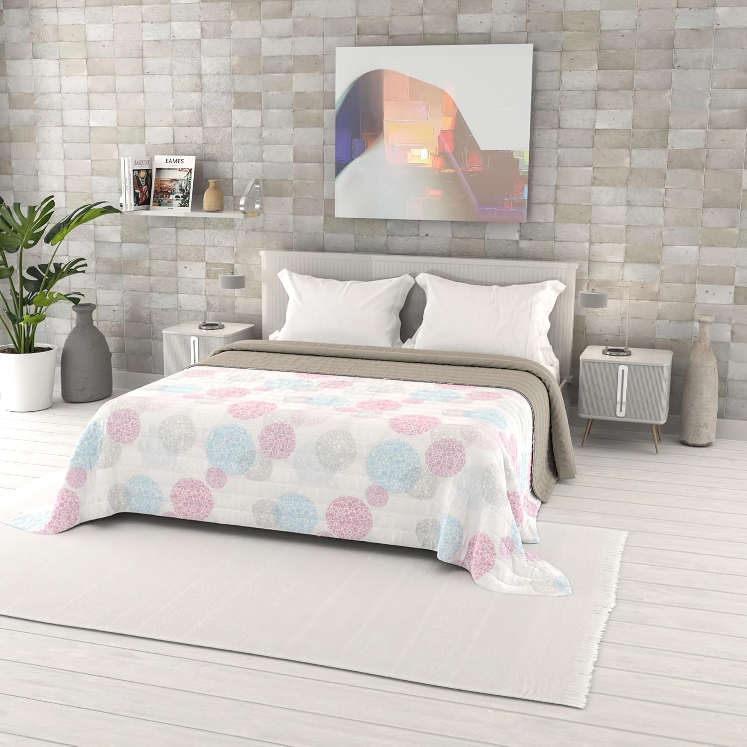 Couette d'été imprimée fantaisie, garnissage polyester, Pétales, 260X270Cm Couettes et couettes Naty Shop Molecule 260X270Cm