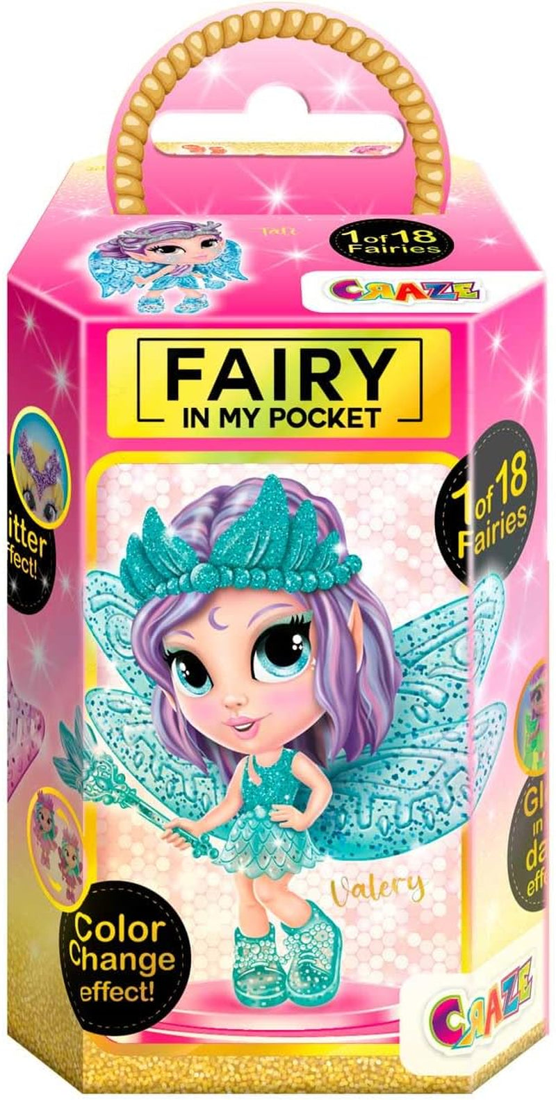 CRAZE Fée dans ma poche | Poupée féerique avec ailes, jouet féerique à collectionner avec effets spéciaux tels que paillettes, lueur dans le noir et changement de couleur Dolls Naty Shop