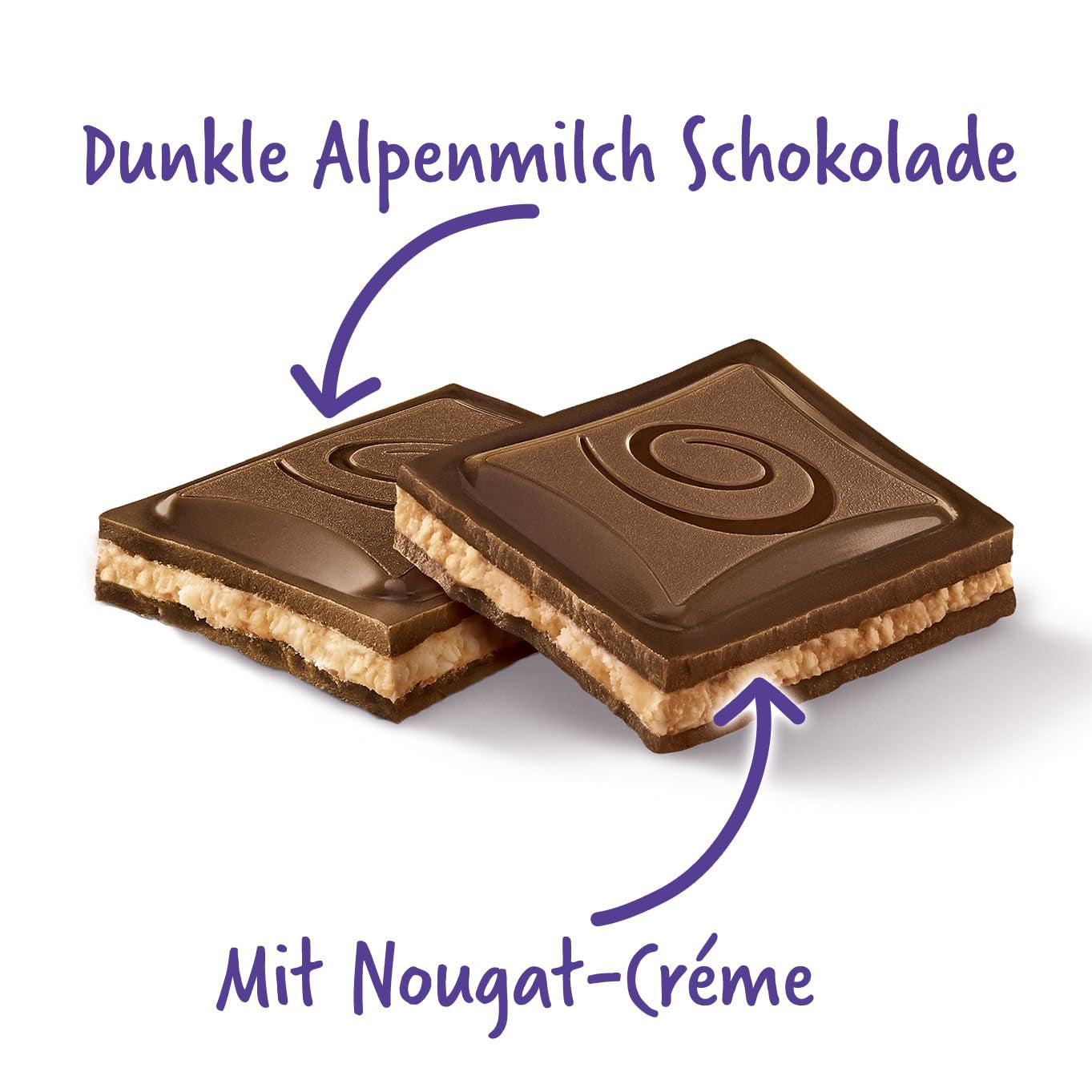 Milka Black Milk – Chocolat noir alpin fourré au lait et au nougat crémeux – 85g