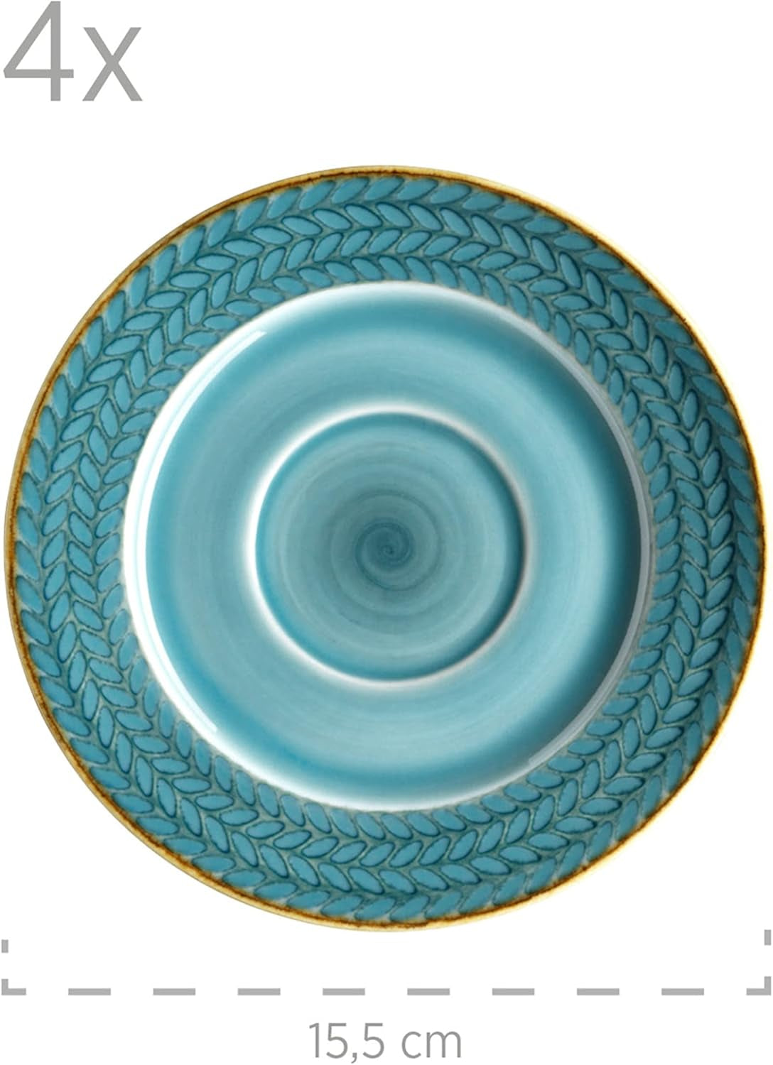 Prospero Service à café haut de gamme pour 4 personnes, qualité restaurant, service à café moderne 12 pièces dans un style vintage unique, porcelaine durable, bleu