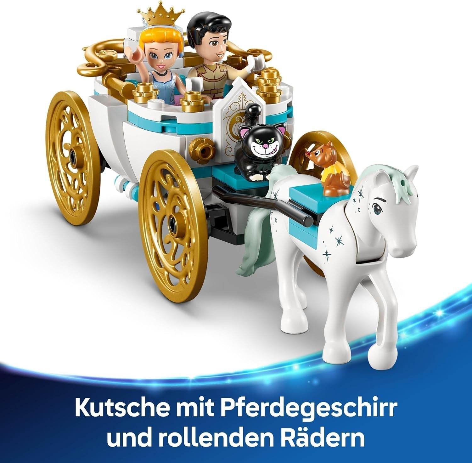 LEGO Ç€ Disney Princess Castle Cendrillon et calèche, ensemble pour filles à partir de 6 ans, jouet fantastique avec mini poupées princesse Cendrillon et prince charmant, idée cadeau pour les fans de Disney 43275 Jeux de construction Beuche den LEGO-Store