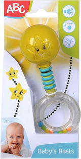 Simba 104010060 - Hochet lumineux ABC, s'allume lorsqu'on le secoue, 14 cm, jouet bébé, hochet bébé, premier équipement, à partir de 3 mois, jaune Jucarii Bebe Naty Shop Titre par défaut