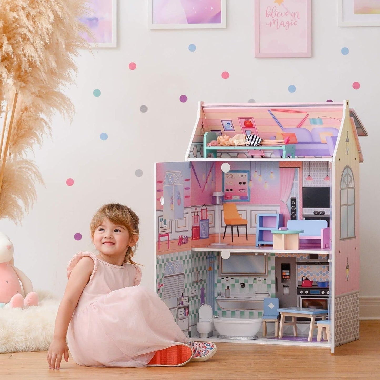 Olivias Little World Glasshouse Kids Maison de poupée 12" et 10 accessoires de poupée 3,5" Multi Td-12518D Maisons de poupées Naty Shop