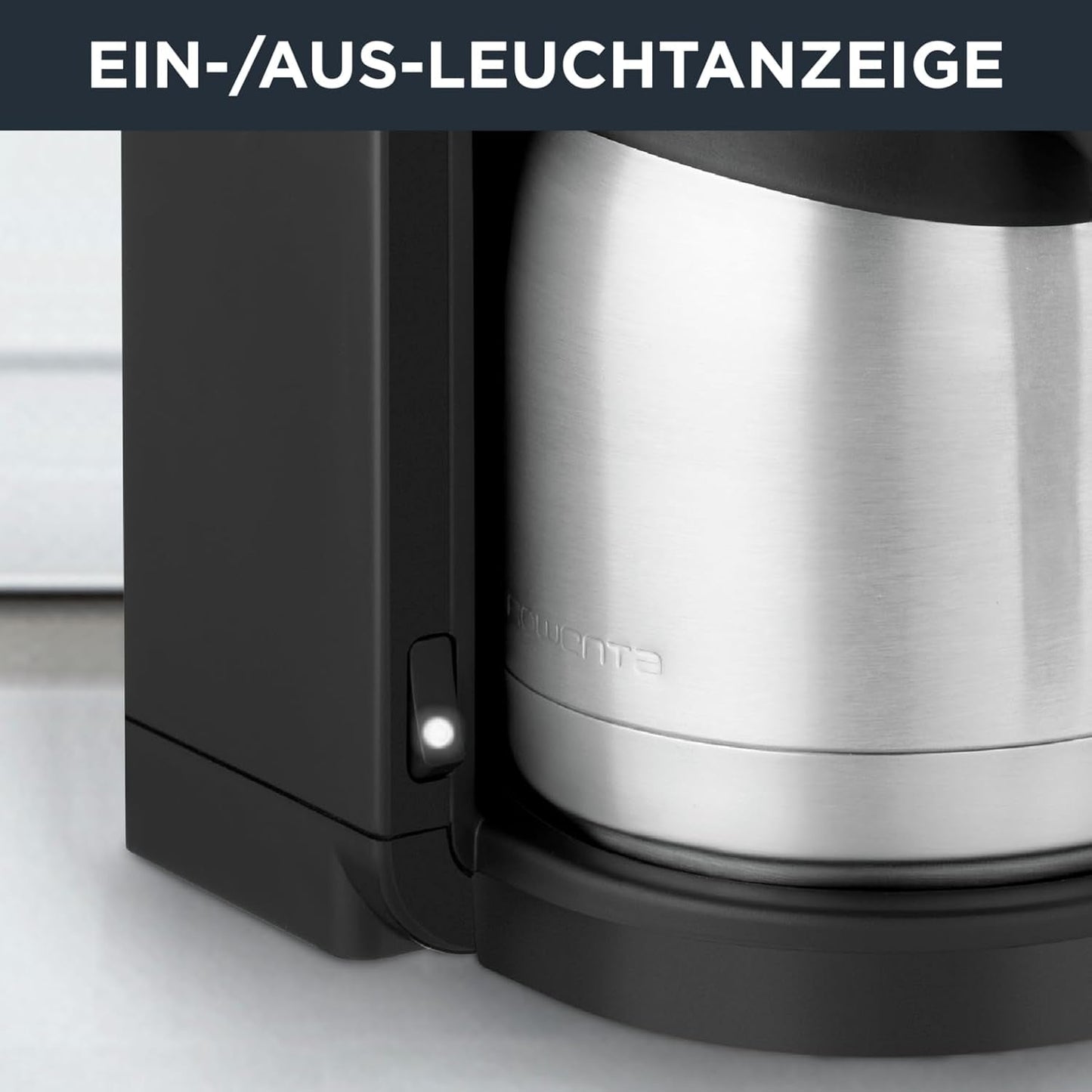 Rowenta Adagio Filter Machine à expresso, carafe thermique en acier inoxydable, garde le café chaud jusqu'à 4 heures, capacité de 10 à 15 tasses, capacité de 1,25 L, panier filtrant amovible, arrêt automatique, noir, CT3818