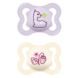 MAM Air Lot de 2 Sucettes en Silicone Extra Légères et Aérées Sucette pour Bébé Respectueuse des Dents en Silicone Spécial MAM SkinSoft avec Boîte à Sucette 6-16 Mois Ours/Rhinocéros