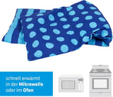 Oreiller en noyaux de cerise Passe au micro-ondes et au four - Bleu avec rayures et pois I Fait à la main I Fabriqué en Allemagne I Env. 20 X 60Cm I Coton Oeko-Tex I Oreiller nuque Oreillers orthopédiques cervicaux Naty Shop