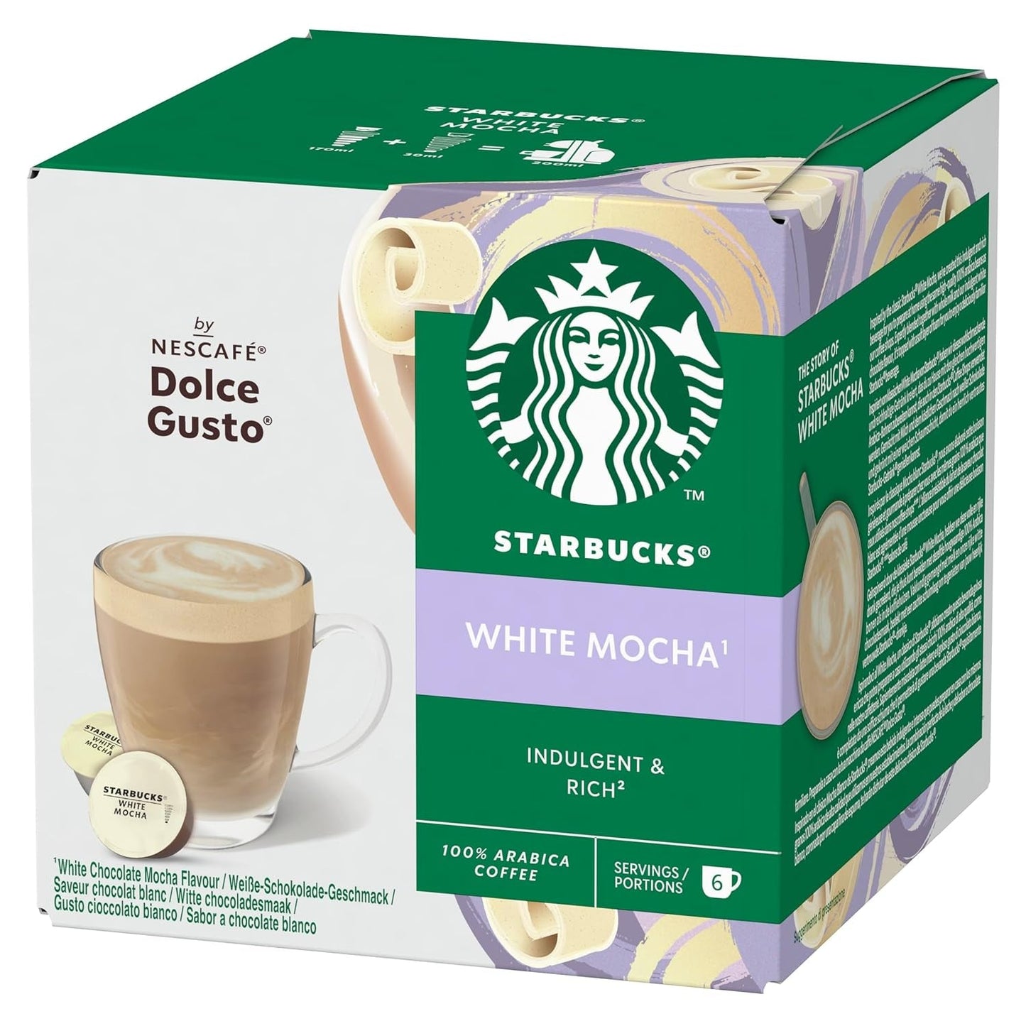 STARBUCKS White Mocha par Nescafé Dolce Gusto Kaffeekapseln 6 x 12 (72 Kapseln)