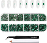 Beadland 2500Pcs Verre Nailart Strasssteine ​​​​Kristall Flatback Edelsteine ​​​​Runde, ​​​​pour Handwerk Gemischt 8 Größen SS4 ~ SS30 Mit Picking Pinzette Und Stift (Kristall Weiss)