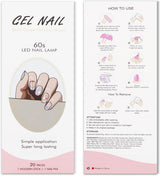 JMEOWIO Nagelfolie UV Härtend Bunter Blumenglitzer UV Gel Nail Strips Nagelsticker Nagelaufkleber Nail Art Dekoration Nageldesign Zubehör