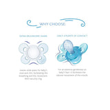 Chicco PhysioForma Comfort Sucette 6-16 mois, 1 pièce, Sucette avec tétine en silicone, soutient la respiration physiologique et favorise le développement buccal correct, Bleu