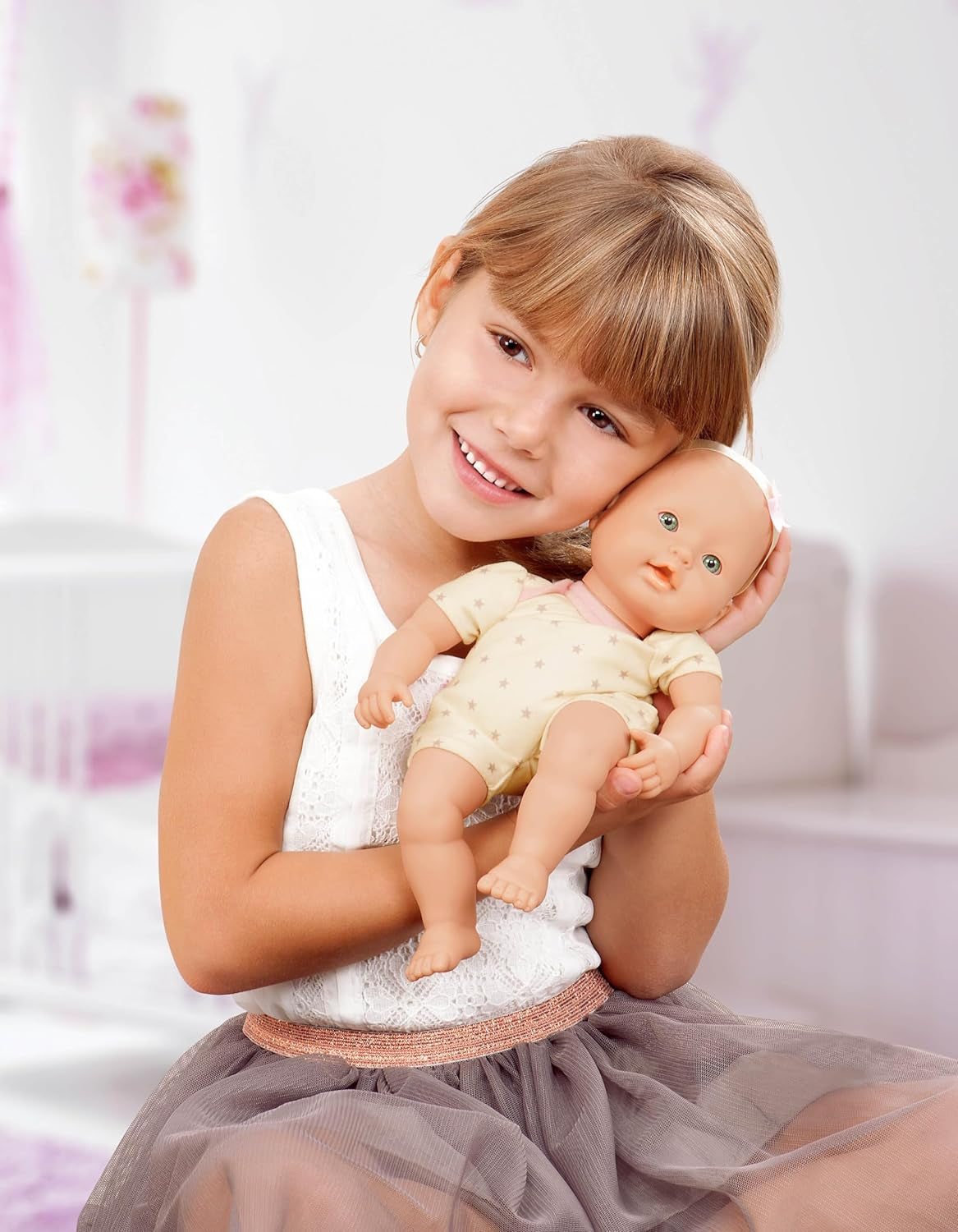 Poupée Baby Sweetheart - Heure du coucher - 31 cm - Corps doux - Accessoire tétine - Jeu de simulation - Jouet à partir de 3 ans