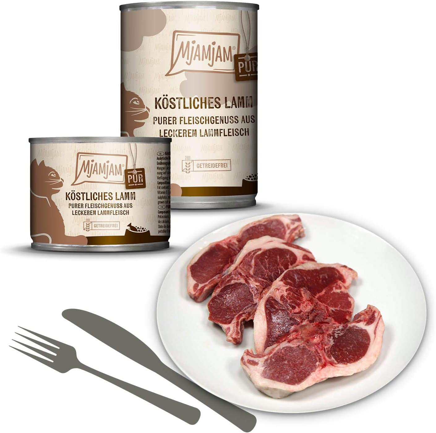 MjAMjAM - Nourriture humide de qualité supérieure pour chats - Pack Mix V - Pure Meat Delight 6 Pack (6 x 400g) sans céréales avec viande supplémentaire