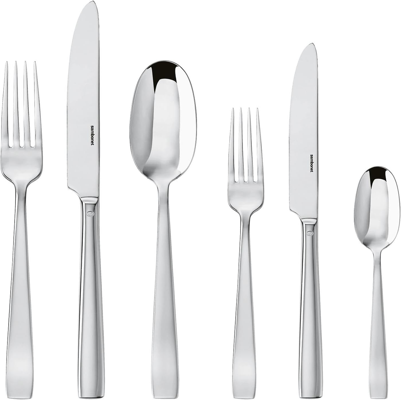 Sambonet 62512-83 Ménagère plate monobloc, 36 pièces, acier inoxydable 18/10, passe au lave-vaisselle Cuisine Naty Shop