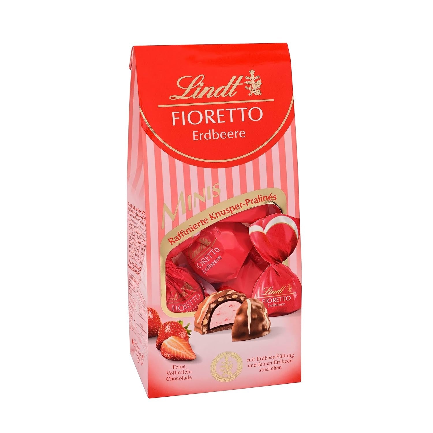 Chocolat Lindt | FIORETTO Coffret cadeau Zabaione | 138g | 6 pralines au chocolat au lait fourrées à la truffe Zabaione et topping croustillant, contenant de l'alcool | Cadeau chocolat
